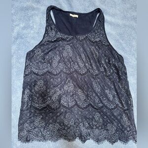 Maurices Elegant Navy Blue Lace Women's Top Plus Size 2